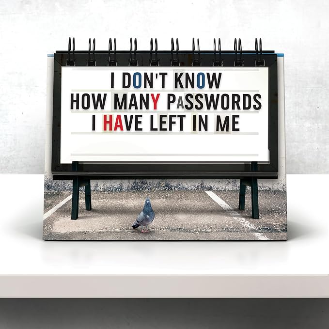 Genuine Fred Daily Marquee Desktop Flipchart, 52 Witty Signs, Fun & Functional Desk Accessories for Home or Office, Funny Gift for Coworkers, Office Gifts