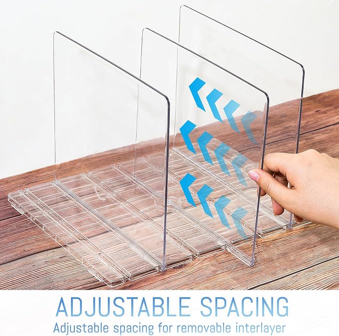 Gift Bag Storage Organizer:Acrylic reusable grocery bag organizer bag, Adjustable Shelf Divider Bag Organizer for Small Closet Upgraded to four partitions for more convenient storage