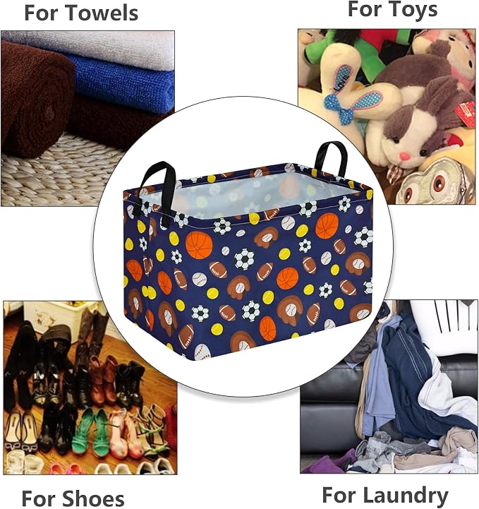 MAIZMZ Kids Hamper Storage Bins Organizer Toy Box Laundry Basket Large Canvas Collapsible Chest for Home/Dorm/Kitchen/Pet/Office/Closet/Shelf/Gift Baskets