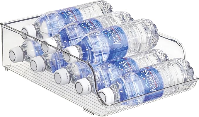 iDesign Water Bottle Organizer | For Fridge or Pantry, Clear, Made in USA