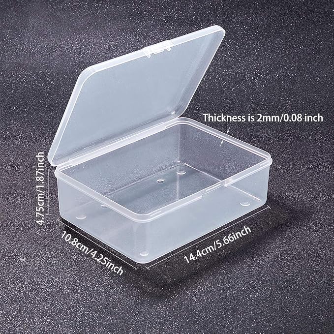 BENECREAT 6 Pack 5.6x4.2x1.8 Clear Plastic Box Containers with Lids for Beads, Safety Pins and Other Craft Jewelry Watch Findings