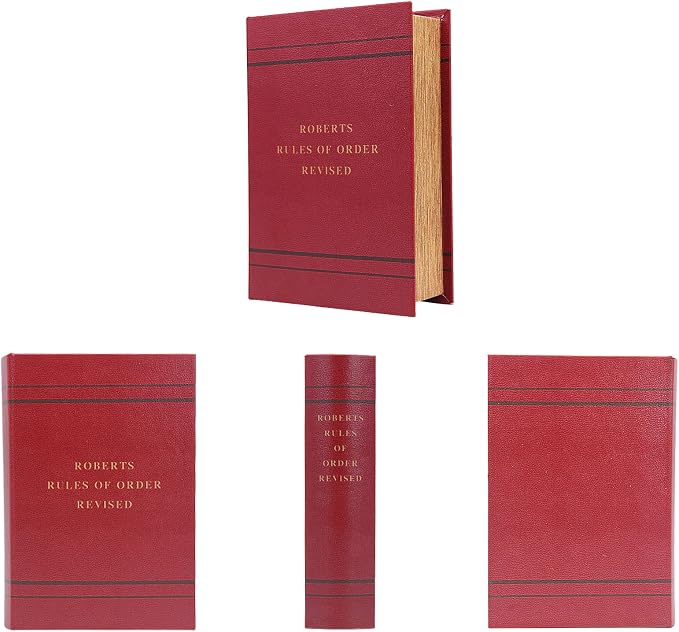 PACOLO Decorative Book Boxes, Faux Wood with Magnetic cover Storage for Hidden Jewelry, Money, and Cash (Roberts rules of order revised)