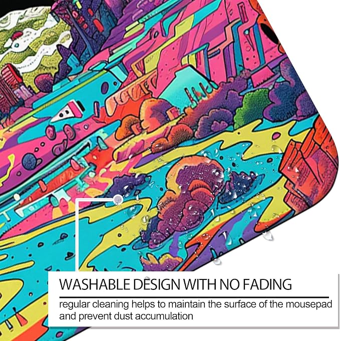 Fantasy Planet Space Gaming Desk Mat, Computer Keyboard Large Extended Astronaut Mouse Pad for Office and Home, 31.5×11.8 Inches, XL