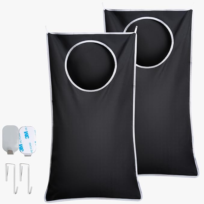 Hanging Laundry Hamper Bag XL 40x22", Space Saving over the Door Storage Bags, Behind the Door Hampers for Dirty Clothes & Wall Mounted Basket for Bathroom