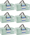 VENO 6 Pack Heavy Duty Moving Bags, Packing Bags with Clear Window, Alternative to Moving Boxes, Storage Bins for Clothes, Blankets, Comforters, College Dorm Essentials (Shiny Light Green, 6 Pack)