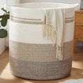 OIAHOMY 120L Laundry Baskets Hamper with Handles, Decorative Basket for Living room, Woven Storage Basket for Toys Bin,Pillows, Blankets, Clothes-20x22.5in-Gradient Yellow