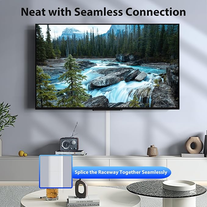 ZhiYo Large Capacity Wire Hiders for TV on Wall for 2-4 Cords, 63in (4xL15.8in) PVC Cable Cover with Adhesive Tape, Snap and Lock Design for Wall Mounted TV, Beige Cord Covers for Wires on Wall