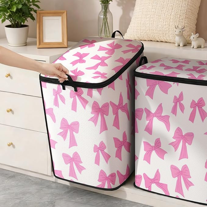 2pcs blanket storage bag for under bed,closet organizers 95L | quilt duvet sweater sheet bedding pillow clothes storage for closet,dorm moving essentials containers with portable handles