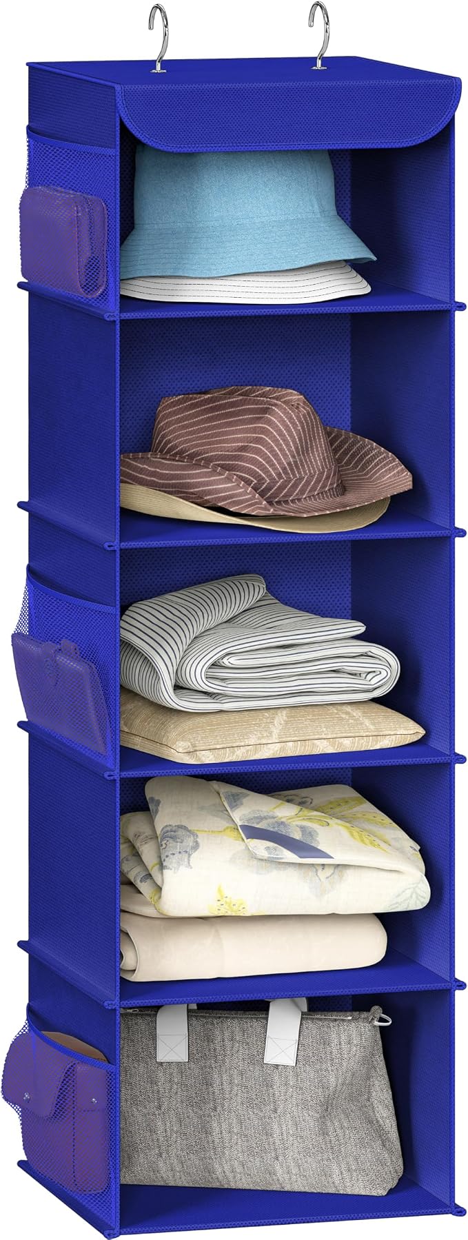 Simple Houseware 5 Shelf Hanging Closet Organizer, Dark Blue