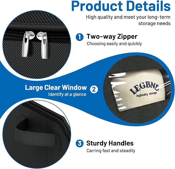 AOODA 2 PCS Sturdy Hat Storage for Baseball Caps, Holds up to 48 Caps Clear Hat Organizer for Closet, Bedroom, Wide Hat Box with Cardboard (Pure Black)