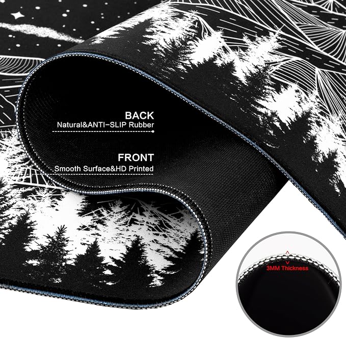 Lokigo Black Desk Pad, Office Desk Mat, Large Mouse Pad Gaming, Waterproof Laptop DeskPad for Office and Home, Black, 31.5" x 15.7"