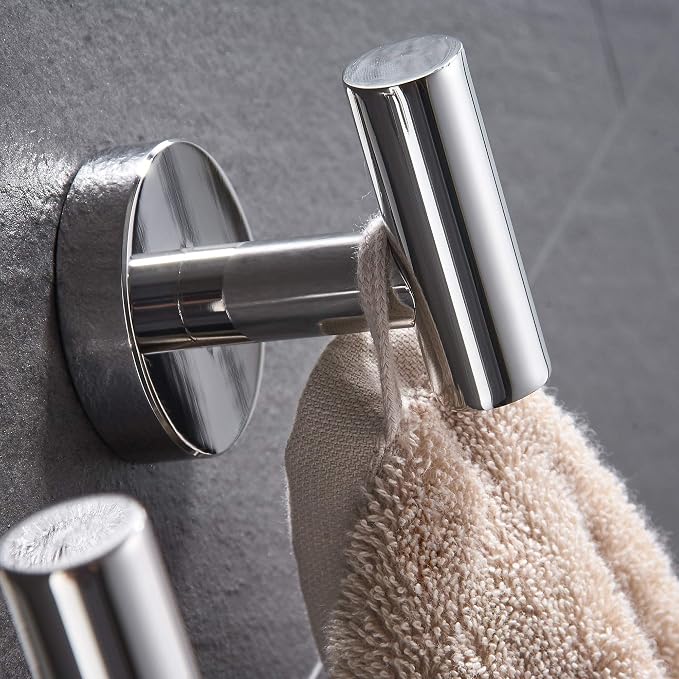 Marmolux Acc - Towel Hook Bathroom Single Coat Hook Bath Kitchen Hand Towel Holder Hat Door Hanger Rack Home Storage Spave Saver Bathroom Hardware Wall Mount Polished Chrome (2 Pack) - Key Holder Wall