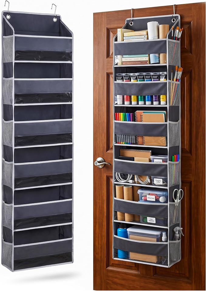 Utopia Home 6 Shelves Hanging Closet Organizer, Dark Grey, Pack of 1 | Storage Organizer for Closet, RV Baby Kids Closet Door, Over The Door, Nursery & Bedroom