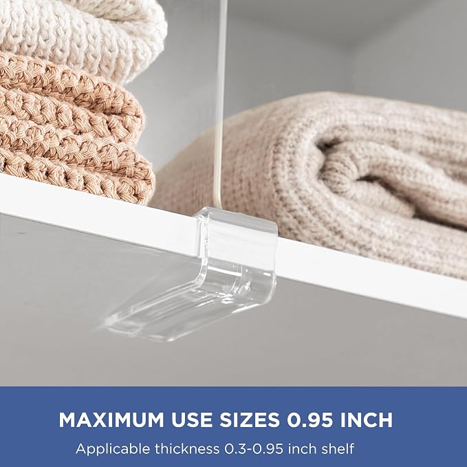4 Pack 12 Inches [Extra Tall Version] Clear Shelf Dividers for Organization, Acrylic Closet Shelf Vertical Shelves Organizer for Bedroom, Kitchen and Office