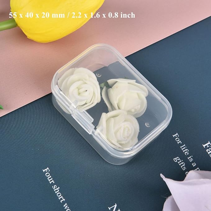 28 Pack Rectangular Mixed Sizes Clear Plastic Storage Containers | Hinged Lid, For Beads and Small Craft Items