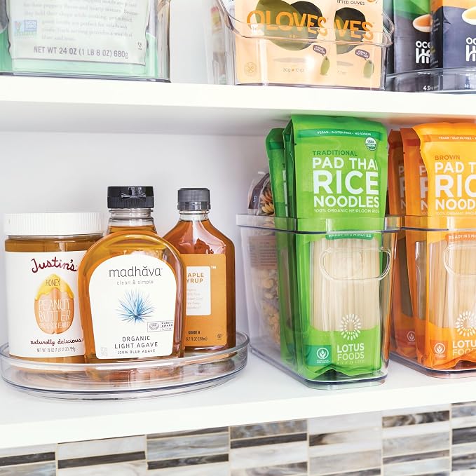 iDesign 9-Inch Lazy Susan Organizer | Small Turntable, For Cabinet or Pantry, Clear