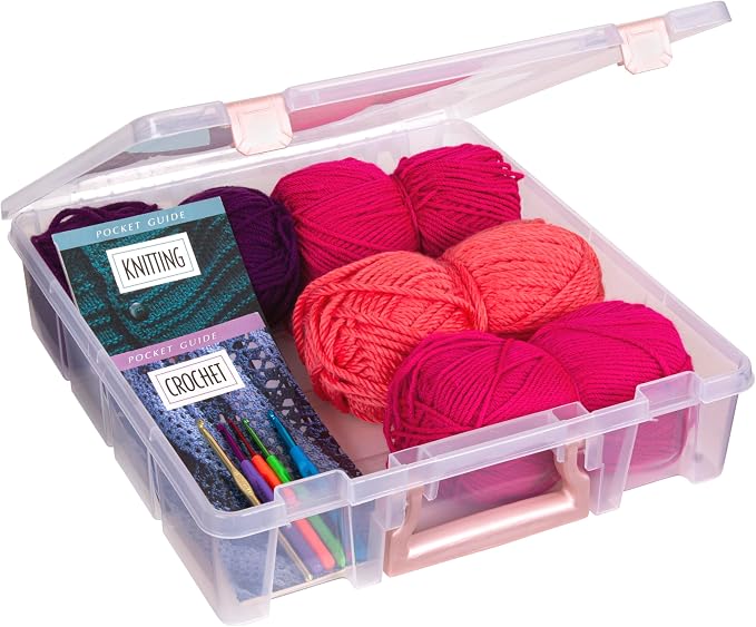 ArtBin 6955RL Super Satchel Compartment Box Clear Craft Organizer Storage Case - Rose Gold, Pack of 1