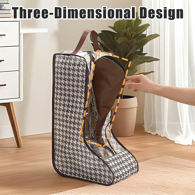 4 Pack Boot Storage Bag, Portable Dust Proof Boot Bags for Cowboy Boots, Shoe Cover Protector Bag for Boots Storage and Organizer Packing, Tall Boot Storage Carry Bag for Travel and Daily Use