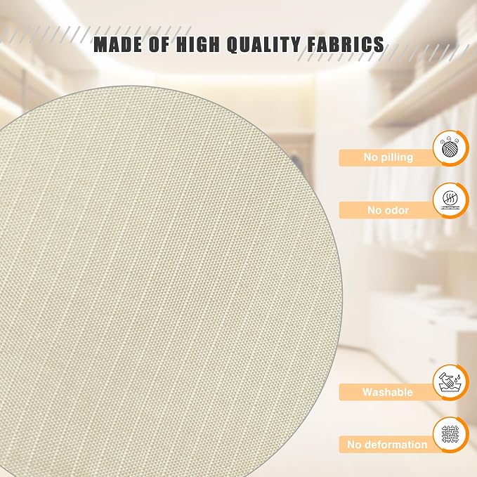 Hanging Closet Organizer 5-Shelf, Oxford Fabric Wardrobe Storage, Beige | Easy-mount foldable design holds clothes, handbags, shoes & accessories; washable Oxford fabric, sturdy and space-saving.