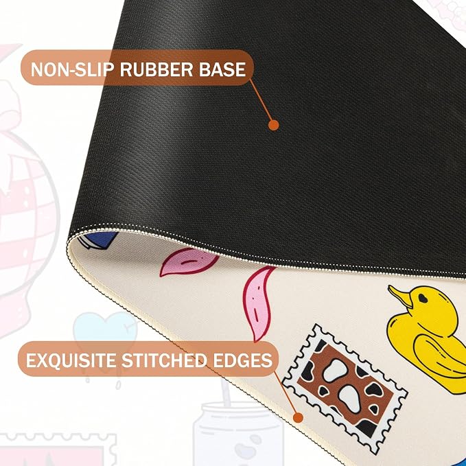 L-SPOUTTO Cute Desk Mat for Keyboard and Mouse,Girly XXL Large Mouse Pad | Non-Slip Keyboard Pad Waterproof Desktop Mat for Laptop Computer Work Game Home Office-Cartoon