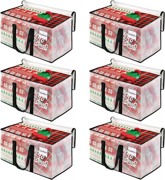 BlissTotes Moving Bags, 93L 6-Pack Storage Bags, Moving Box Heavy Duty Extra Large, Moving Totes with Zipper, Large Packing Bag with Reinforced Handles, Boxes for Packaging Moving