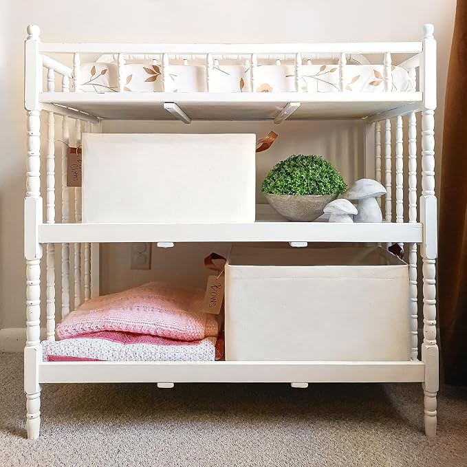 CHICVITA 2-Pack Large Storage Baskets for Shelves, Fabric Storage Bins with Metal Frame, Closet Organizers and Storage Boxes for Clothes Toy, Beige