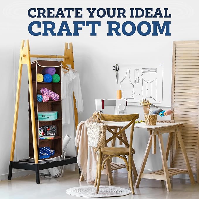 ZOBER Hanging Closet Organizer, 5-Shelf - Hanging Storage Organizer Shelves for Clothes, Towels, Toys - College Dorm Room, Nursery, & Home Closet