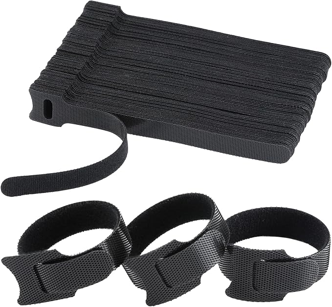 MVYC 120PCS 6 Inch Reusable Cable Ties Wire Ties Cord Organizer Cable Organizer Adjustable Management Black