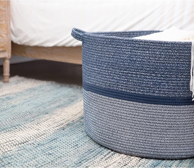 R RUNKA Extra Large Storage Basket - Soft Woven Organizer, 22" x 14"