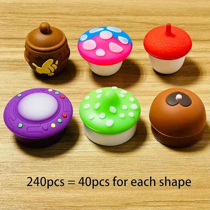 5ml UFO Silicone Wax Concentrate Containers Mushroom Pinecone Honeypot Non-stick Jars (60)