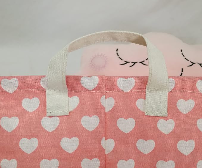 MAIZMZ Girls Storage Basket Pink Valentine's Day Gifts Basket Waterproof Organizer Nursery Bins Toy Box for Organizing Home/Dorm/Kitchen/Pet/Office/Closet/Shelf/Room Decor