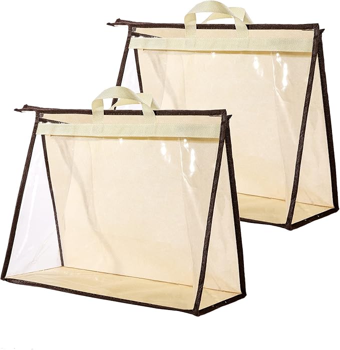 Clear Handbag Storage Bags Purse Organizer for Closet, Zipper Hanging Storage Bag for Handbags, XL, 2PCS