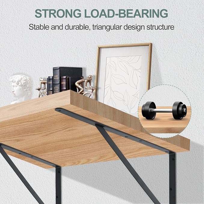 20 Pack L22 x H 12" Black Heavy Duty Shelf Brackets with Screws Metal Shelf Brackets Shelf Support Angle Brackets for Shelves L Brackets Heavy Duty Floating Shelf
