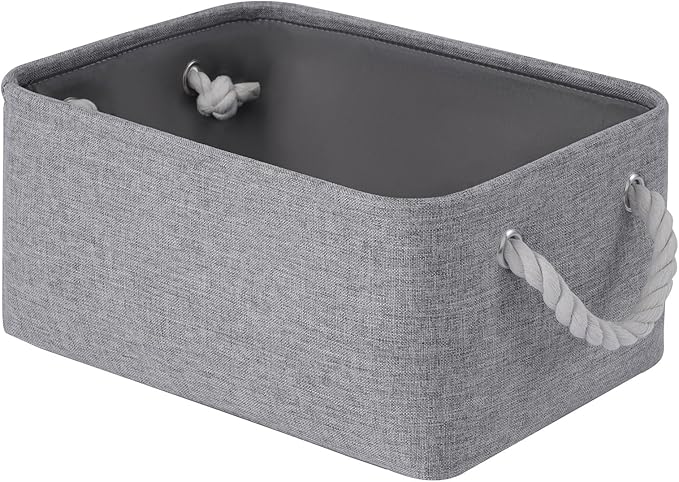 Storage Baskets for Shelves 13.8x9.8x6.7 Inch, Foldable Fabric Storage Bins with Handles, Small Storage Baskets for Organizing Closet, Office, Home Organization (1-Pack, Gray)