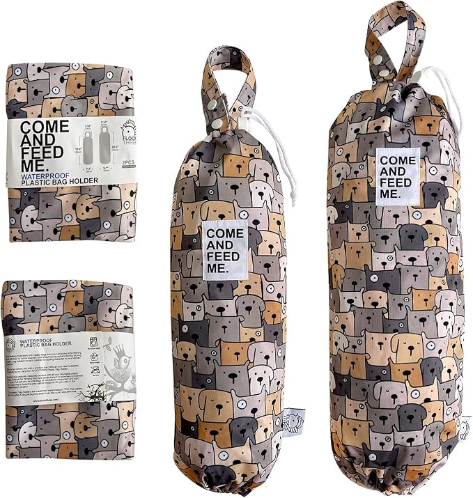 2pcs Waterproof Plastic Bag Holder Grocery Shopping Carrier Storage Kitchen Travel Camp Carrier Dispenser 2 Pack Pugs