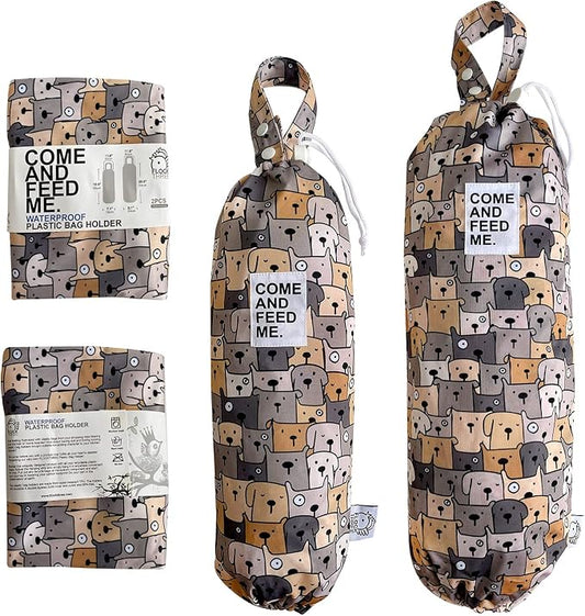 2pcs Waterproof Plastic Bag Holder Grocery Shopping Carrier Storage Kitchen Travel Camp Carrier Dispenser 2 Pack Pugs