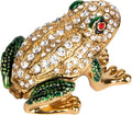 QIFU Hand Painted Enameled Frog Style Decorative Hinged Jewelry Trinket Box Unique Gift for Home Decor