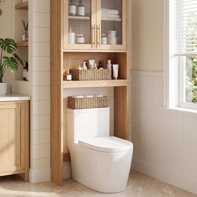 StorageWorks Toilet Tank Basket for Bathroom, Seagrass Storage Baskets for Toilet Tank Top, 2-Pack