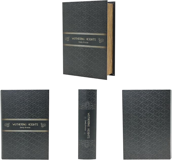 PACOLO Decorative Book Boxes, Faux Wood cover Storage for Hidden Jewelry, Money, and Cash (Wuthering Heights)