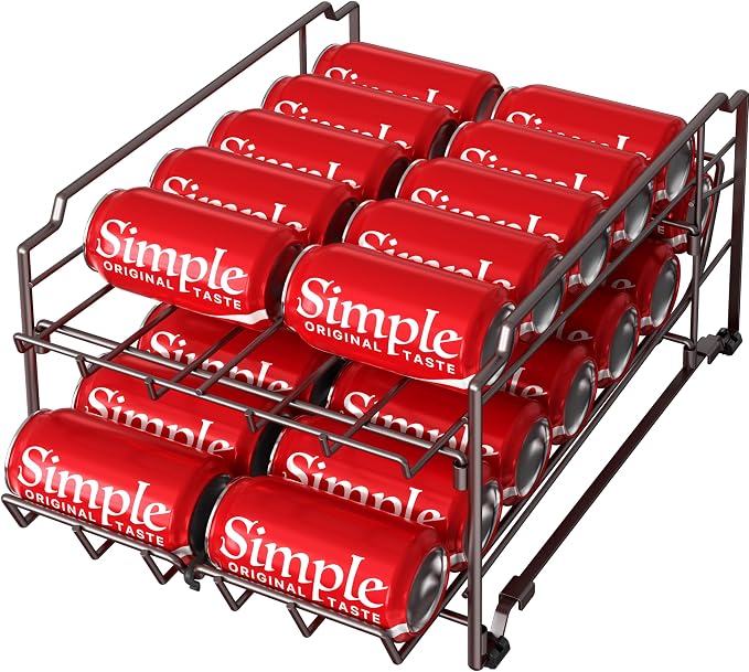 Simple Houseware Dual Row Front Loading Stackable Can Dispenser, Bronze