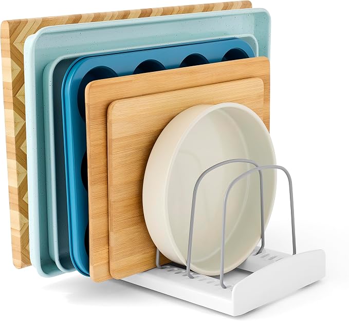 YouCopia StoreMore Bakeware Rack, Adjustable Dividers, Baking Pan Organizer