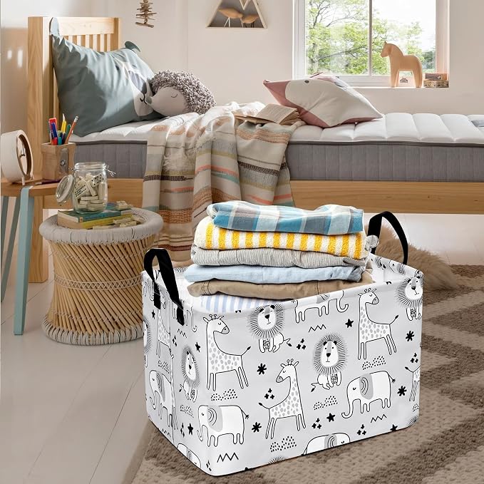 MAIZMZ Kids Storage Basket Baby Foldable Toys Organizer Bins Decorative Gifts Bakset Waterproof Nursery Hamper Women Storage Cube Kids Laundry Basket for Home/Dorm/Kitchen/Pet/Office/Closet/Shelf/