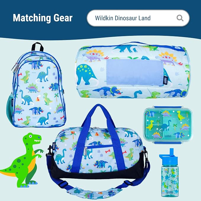 Wildkin Set of 3 Kids Nesting Food Containers for Boys – Stackable, Airtight & BPA-Free Snack Containers, Dishwasher Safe Lunch Box Containers for School & Travel, Ages 3–12 – Dinosaur Land