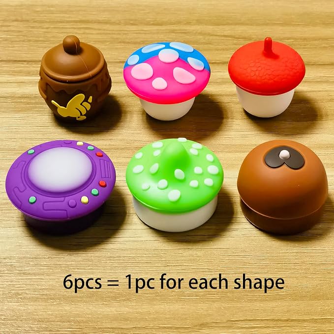 5ml UFO Silicone Wax Concentrate Containers Mushroom Pinecone Honeypot Non-stick Jars (60)