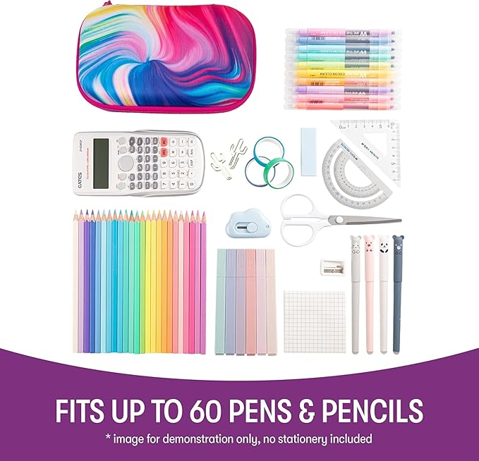 ZIPIT Colorful Pencil Case for Girls, Cute Pencil Box for School, Large Capacity Stationery Organizer Box
