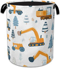 Cartoon Excavator Laundry Basket Collapsible Laundry Hamper Clothes Storage Bin for Bathroom Bedroom Room Decor 16" X 20.8"