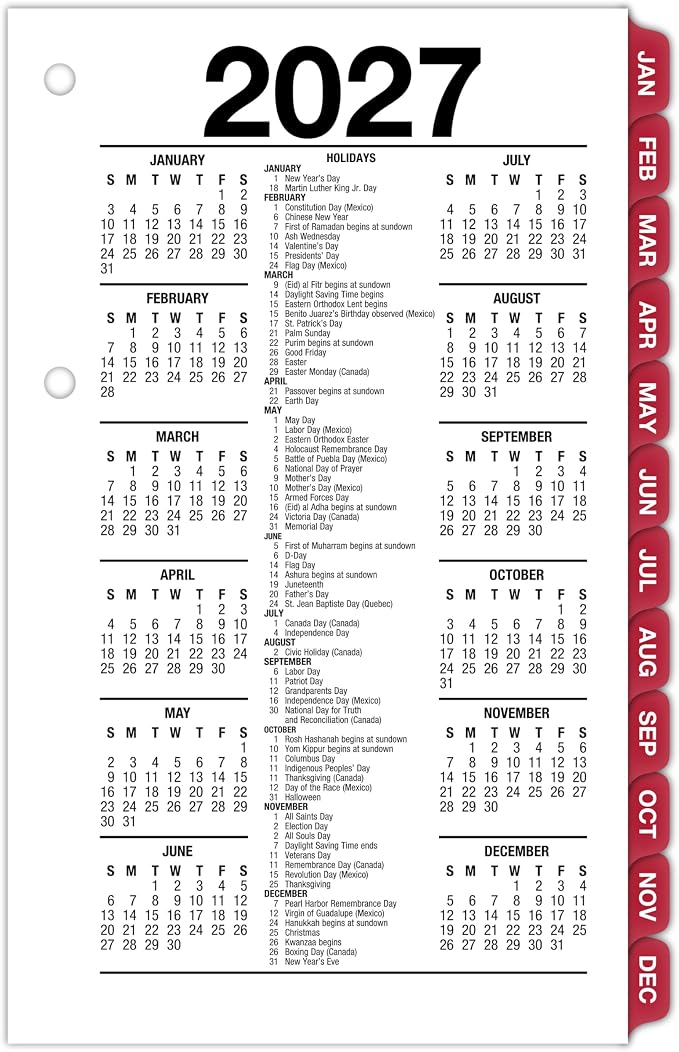 AT-A-GLANCE 2027 Desk Calendar Refill, Daily Desk Pad Refill, 3.5" x 6", Standard, Loose-Leaf (E717T5027)