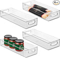 iDesign Slim Extra Long Clear Storage Bin, 4-Pack | Narrow, Stackable, Kitchen or Pantry Organizer