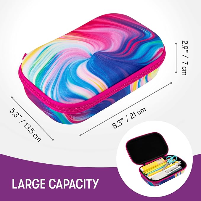 ZIPIT Colorful Pencil Case for Girls, Cute Pencil Box for School, Large Capacity Stationery Organizer Box