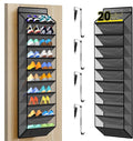 PAULONE 10-Pocket Multi-Use Over the Door Organizer, Heavy Duty 95lbs Capacity with Breathable Mesh, Versatile Hanging Storage for Shoes, Toys, Office Supplies-Classic (Slate Grey, 10-Shelf,)